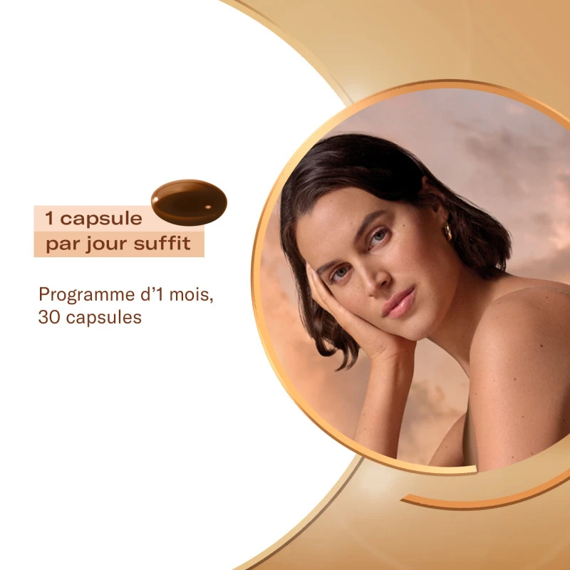 Devant -Aura Cosmetics Boutique oenobiol teint de bronze autobronzant peau claire 30 capsules 4
